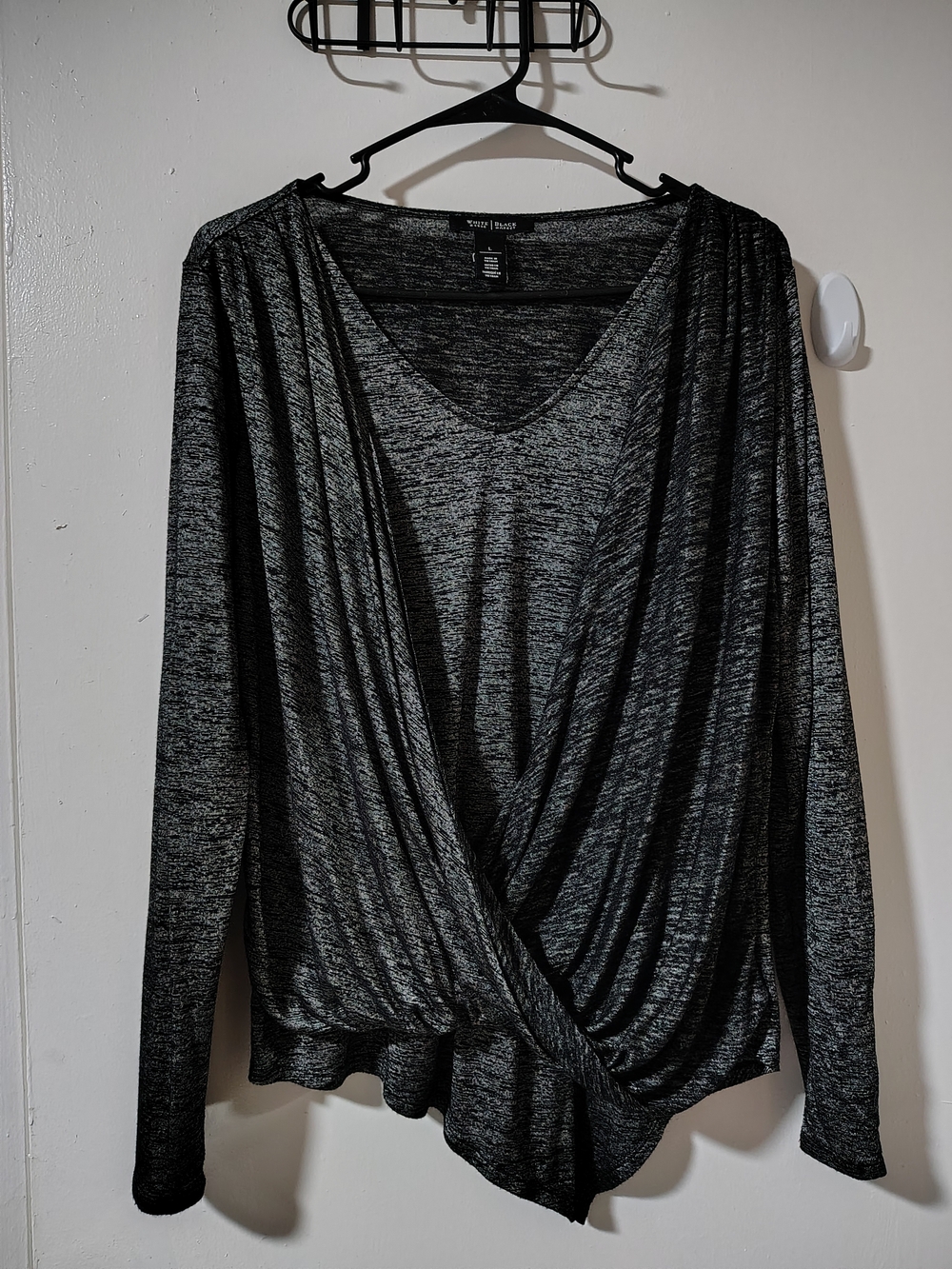 White House Black Market Black Long Sleeve Blouse